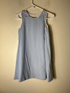 GIrls Vitage Amanda Remembered Blue&white check sleeveless dress Sz 7